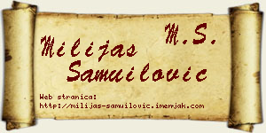Milijas Samuilović vizit kartica